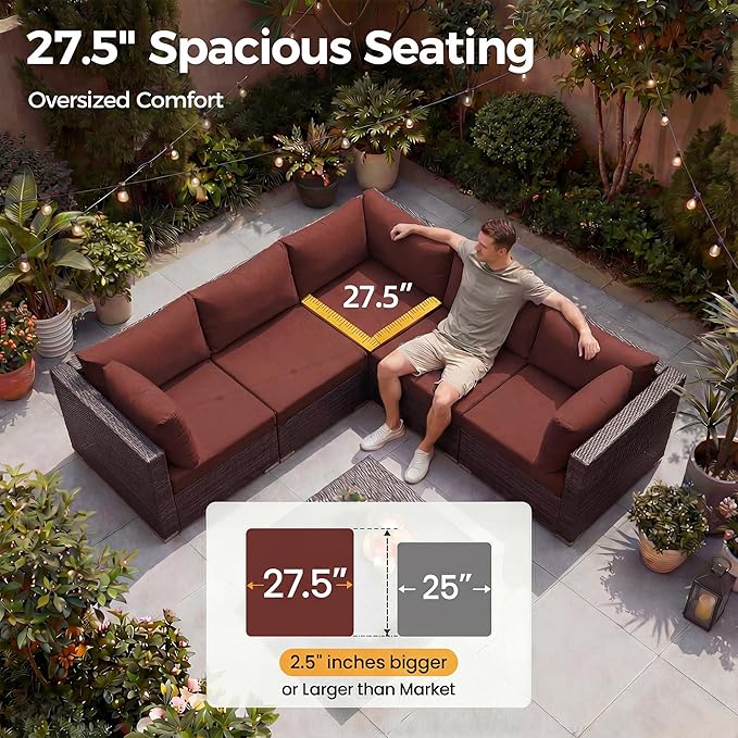 NICESOUL 10 Pieces Outdoor Patio Furniture Set - Image 6