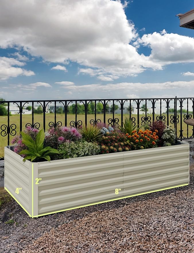 CABIHOME 2 Pcs 8x4x2 Ft Galvanized Raised Garden Bed, Deep Root Planter Box - Image 3