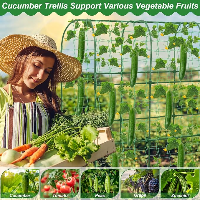 67 x 50 Cucumber Trellis for Raised Bed, U-Shape Metal Large Garden Trellis for - Image 6