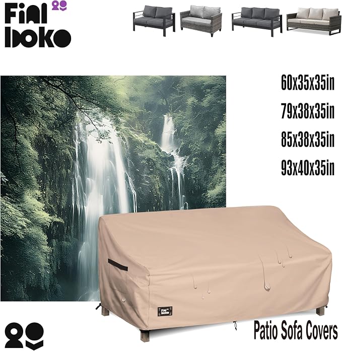 3-Seater Outdoor Couch Cover, 93Wx40Dx35H Inches Patio Furniture Covers - Image 3
