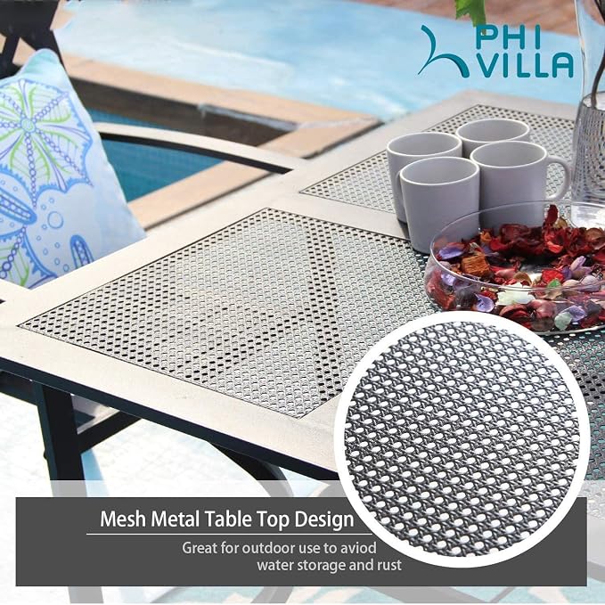 PHI VILLA 5 Pieces Outdoor Dining Set - Image 3