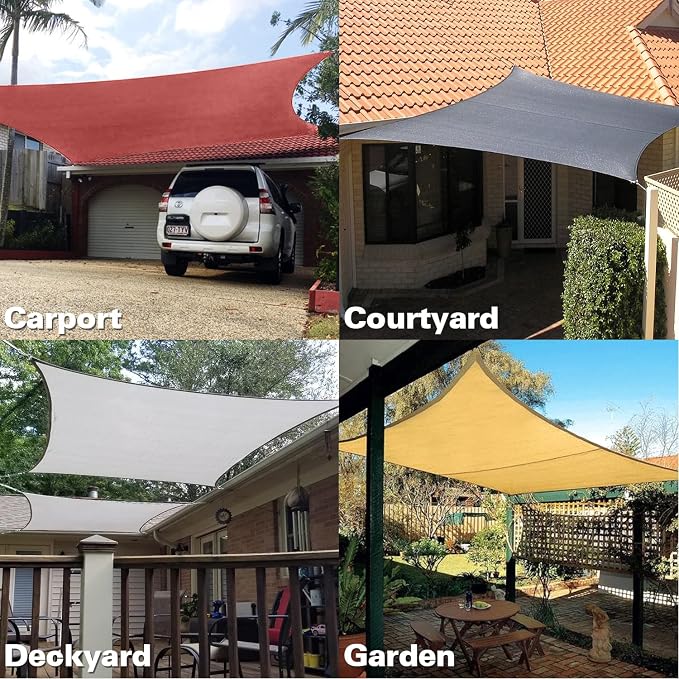 KANAGAWA 6'X12' Cream Custom Size Sun Shade Sail Rectangle UV Block Canopy Cover - Image 7