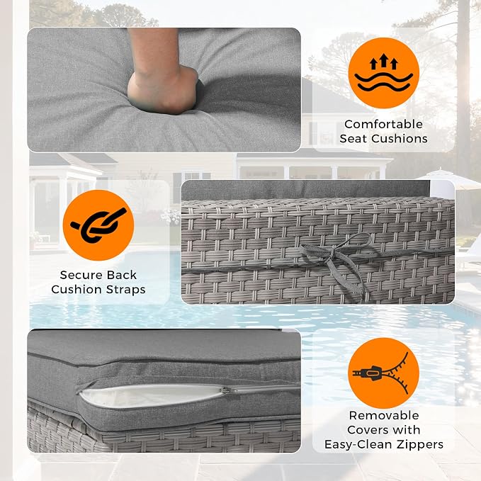 12-Seat Modular Patio Furniture Set – Outdoor Wicker Sectional Sofa - Image 6