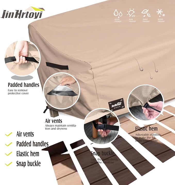2-Seater Patio Loveseat Cover, 60Wx38Dx35H inches Outdoor Furniture Covers - Image 4