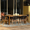 PURPLE LEAF 7-Piece Patio Dining Set Outdoor Furniture Rectangular Table and by PURPLELEAF