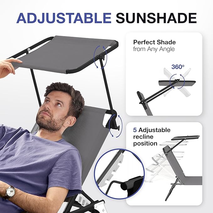 Outdoor Folding Lounge Chair - Image 6