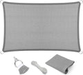 Eden's Decor Straight Flat-Edged Sun Shade Sail Rectangular 8' x 18' Grey by EdensDecorInc