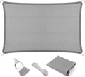 Eden's Decor Straight Flat-Edged Sun Shade Sail Rectangular 16' x 17' Grey by EdensDecorInc