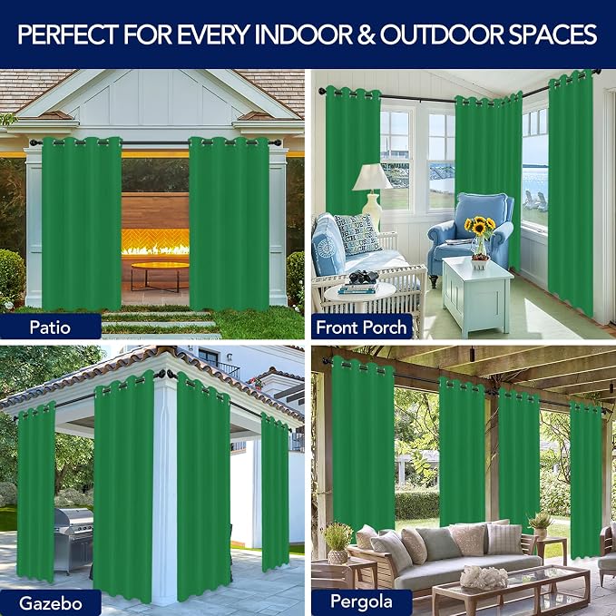 PureFit Outdoor Curtains for Patio Waterproof Weatherproof, UV and Fade - Image 5