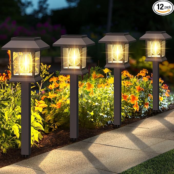 Solar Outdoor Lights, 12 Pack Solar Pathway Lights Waterproof, Landscape by SolarOutdoorLights