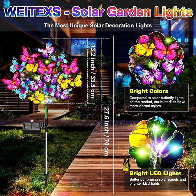 Solar Garden Lights Solar Lights Outdoor Waterproof Solar Lights 4 Pack - Image 2