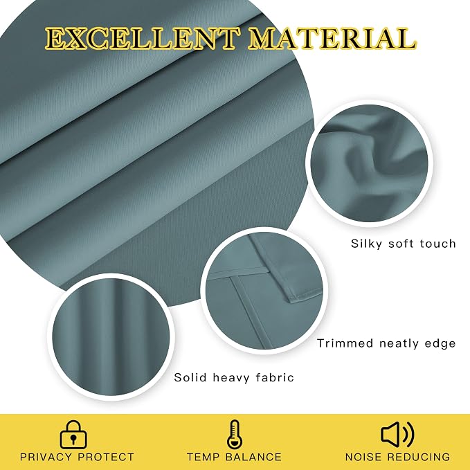 NICETOWN Blackout Curtain for Bedroom 72 inch Length - Image 4