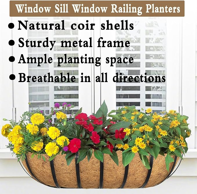 2pack 30-inch Window Sill Window Railing Planters - Image 2