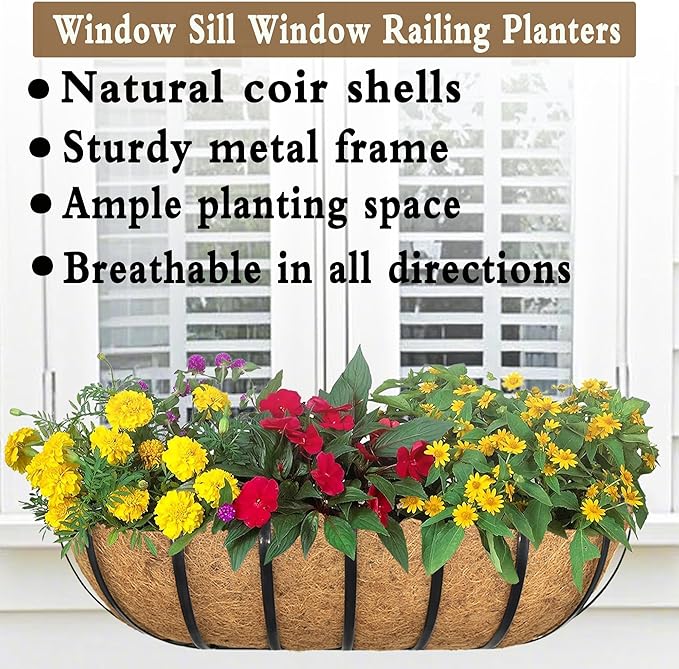 4pack 36-inch Window Sill Window Railing Planters - Image 2