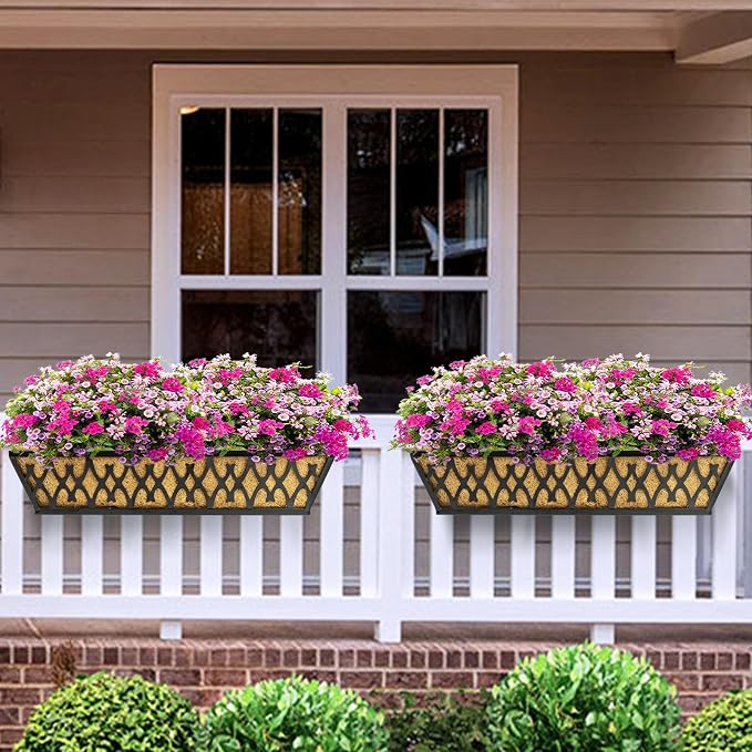 6 Pack 24 Inch Window Boxes Planters Railing Planter Box - Image 2