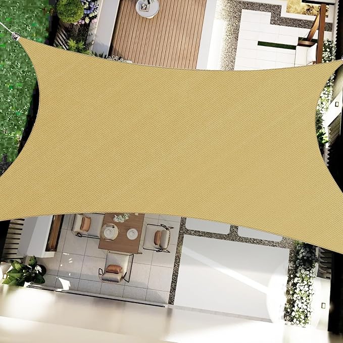 8' x 8' Sun Shade Sail Sand Curved Commercial Outdoor Shade Cover Sand by OOTONAT