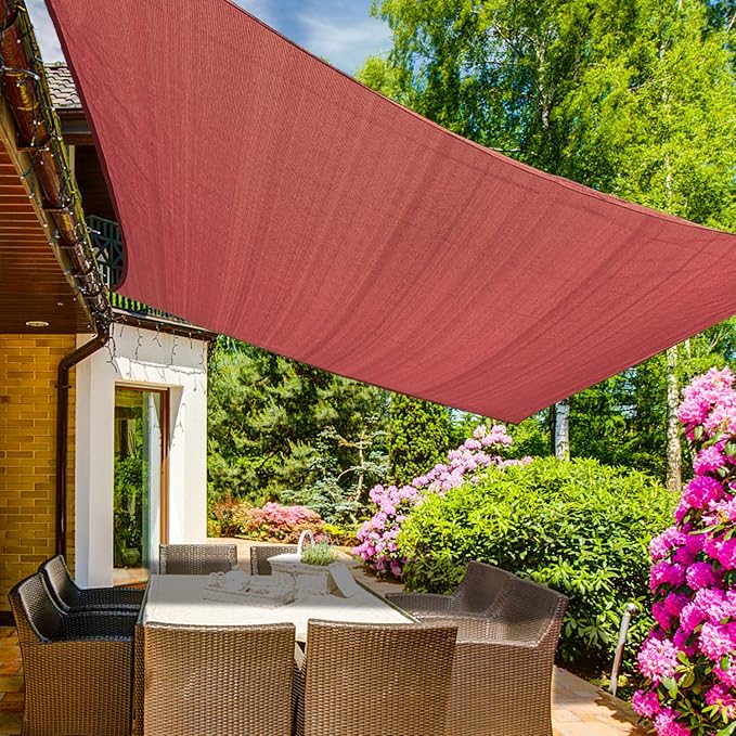 KANAGAWA 10'X16' Rust Red Custom Size Sun Shade Sail Rectangle UV Block Canopy by KANAGAWA