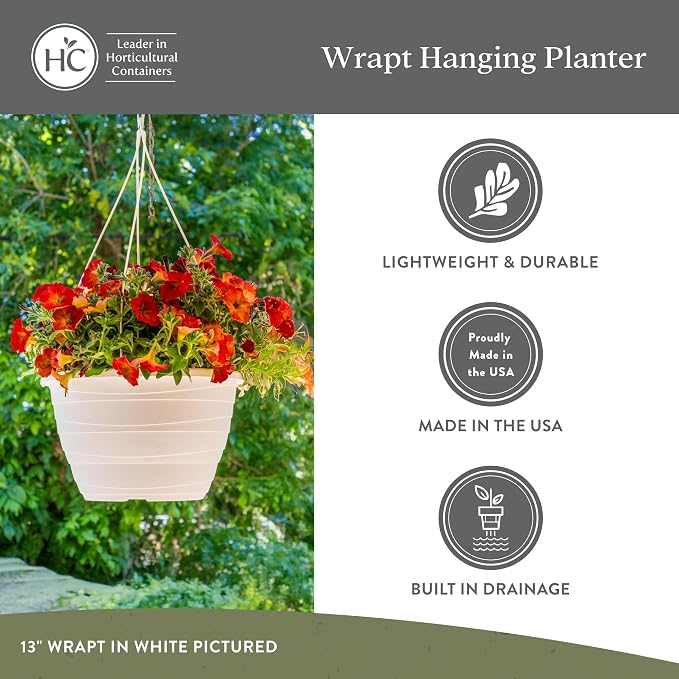 The HC Companies 13 Inch Wrapt Hanging Planters, Lightweight UV-Resistant - Image 4