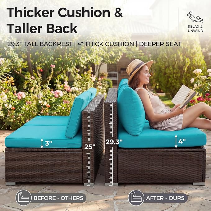 NICESOUL Large Outdoor Patio Furniture Set - Image 7