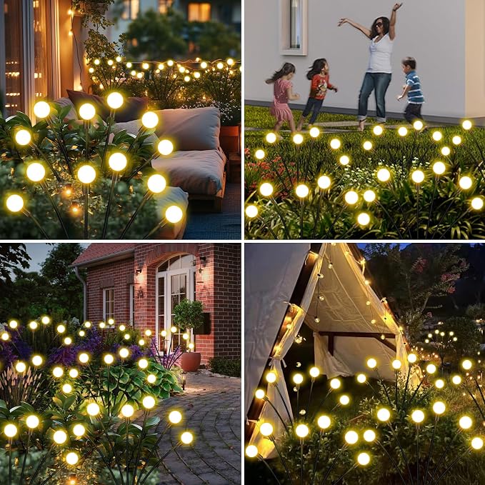 Solar Firefly Lights Outdoor, 8 Pack, Warm White, Waterproof, Garden Decor - Image 7