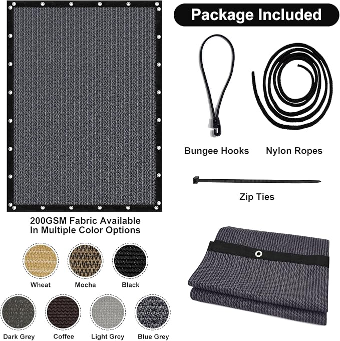 Artpuch 90% Sun Shade Cloth, 10 x 12 FT Pergola Shade Cover Canopy - Image 7
