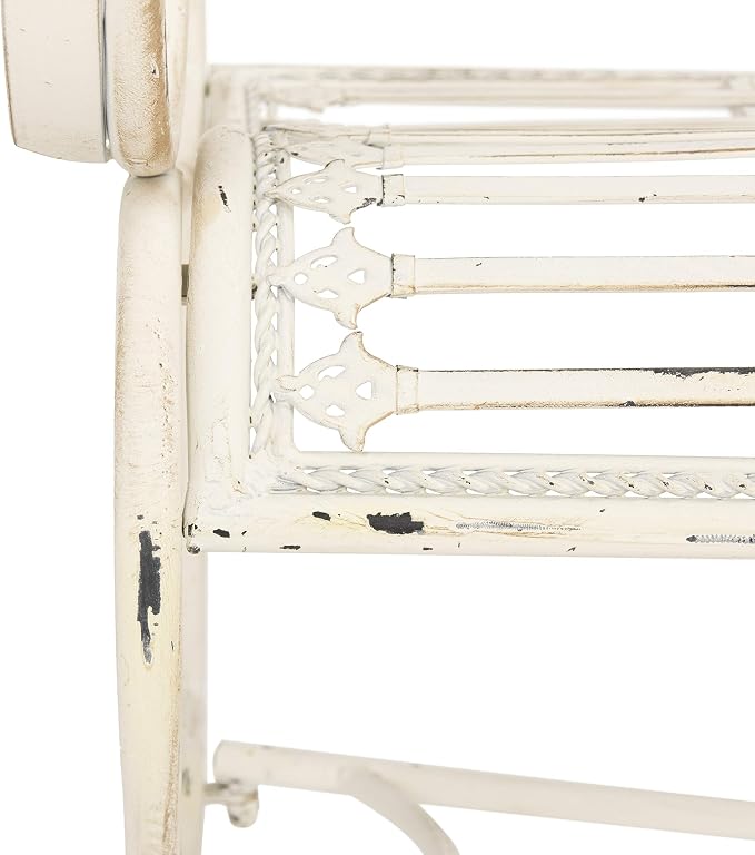 Safavieh PAT5017A Collection Adina Antique White Wrought Iron 51.25" Outdoor - Image 7
