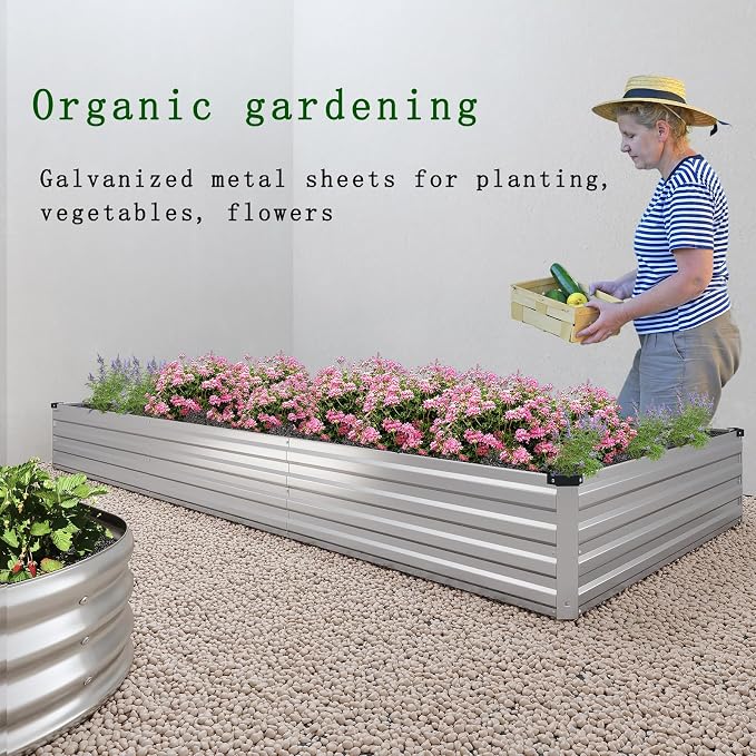8×2×1FT Galvanized Raised Garden Bed Kit, Metal Planter Boxes，Large Outdoor - Image 7