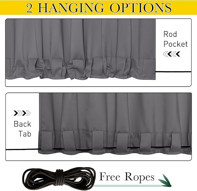 NICETOWN 2 Panels Blackout Outdoor Curtains - Image 3