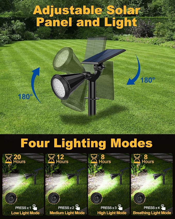 Solar Spot Lights Outdoor, 14 LED Outdoor Solar Lights - Image 4