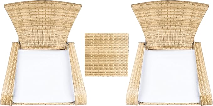 SAFAVIEH Outdoor Collection Edna Natural/White Cushion 3-Piece Lounge Set - Image 6