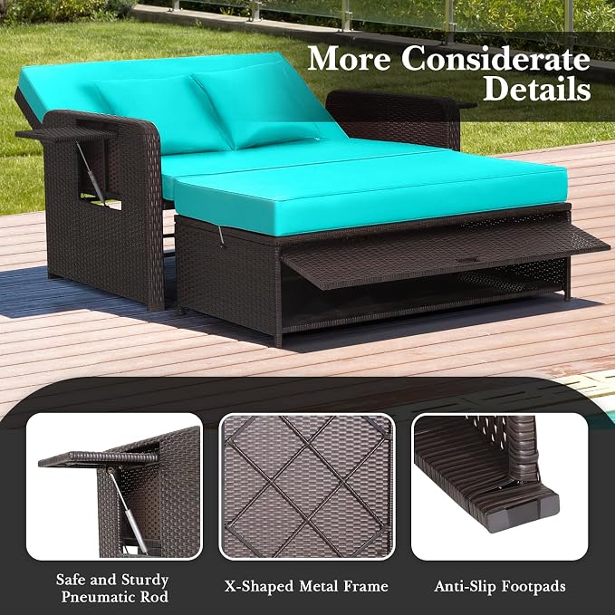 RELAX4LIFE Wicker Patio Outdoor Daybed - Image 8