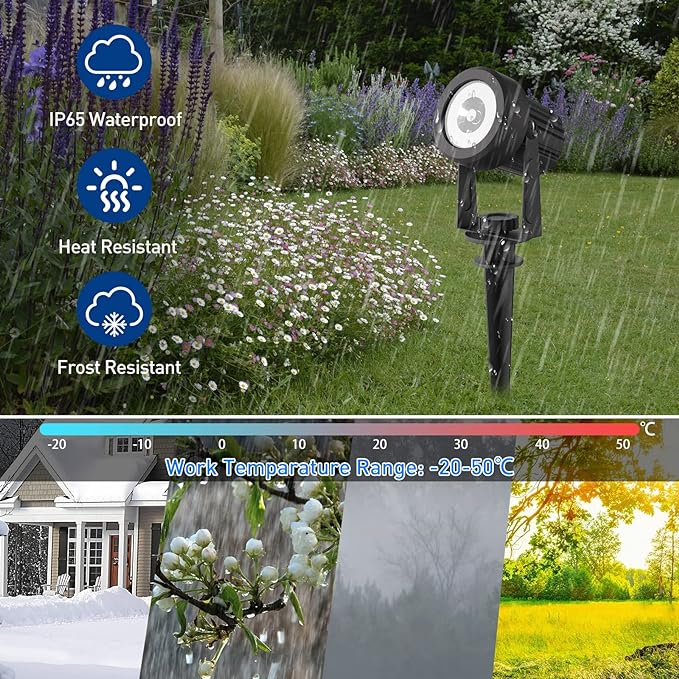 T-SUNUS Christmas Solar Landscape Spotlights 4 Pack Warm White 3000K, Spot - Image 4