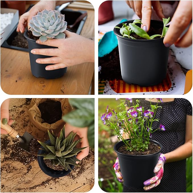 Oubest 50Pcs Nursery Pots Variety Pack Plastic Pots - Image 6