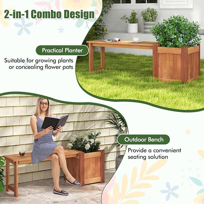 Giantex Set of 2 Outdoor Bench - Image 8