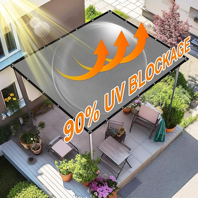 Artpuch 90% Sun Shade Cloth, 10 x 20 FT Pergola Shade Cover Canopy - Image 3