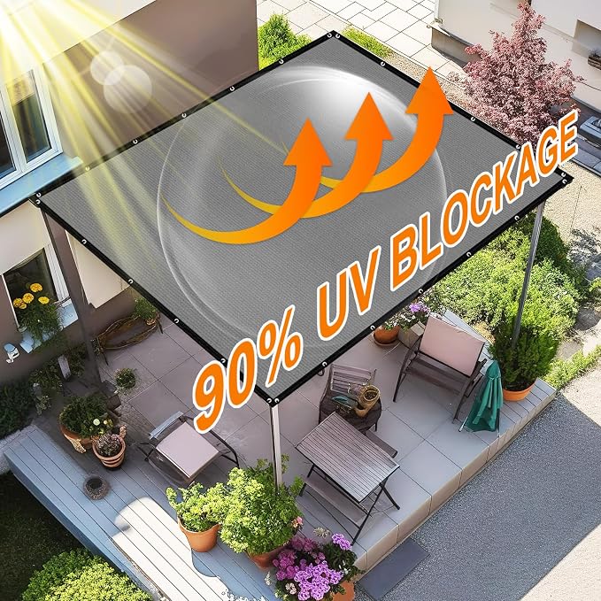 Artpuch 90% Sun Shade Cloth, 8 x 16 FT Pergola Shade Cover Canopy - Image 3