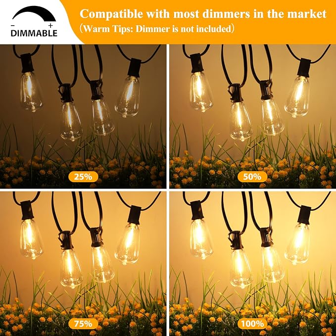 Brightever Outdoor String Lights, 25FT Patio Lights - Image 4