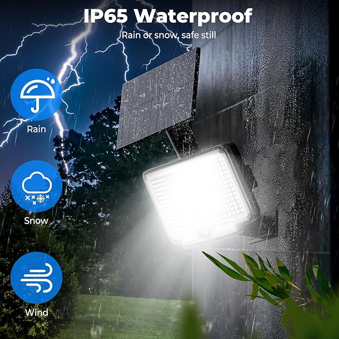 Peasur Solar Motion Lights Outdoor, 318 LED Solar Security Light - Image 5