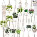 Hoteam 12 Pcs Macrame Plant Hangers Macrame Hanging Planters by Hoteam