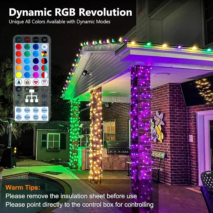 Brizled Christmas String Lights, 33ft 100 LED Color Changing Christmas Lights - Image 2