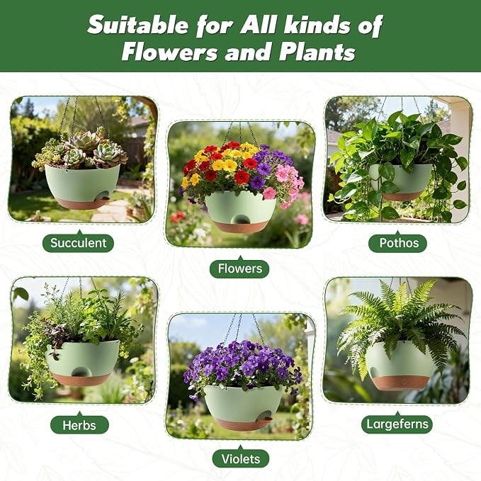 3-Piece Set of 10-Inch Hanging Planters - Image 6
