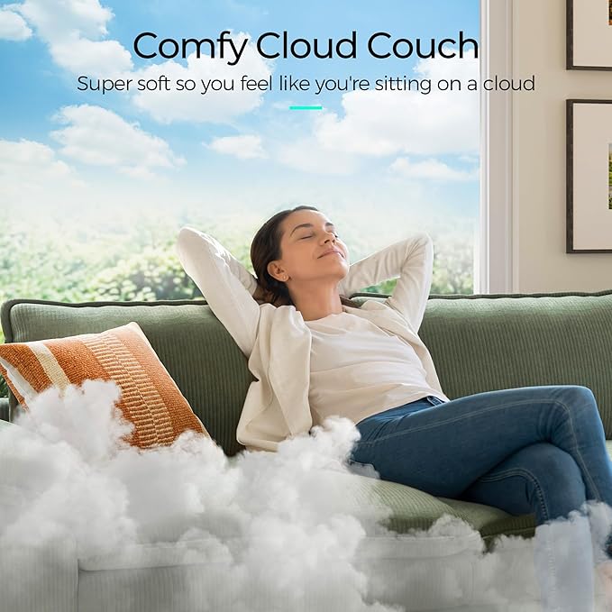 LINSY HOME 157'' Modular Sectional Sofa Green Couch Corduroy Cloud Couches - Image 4