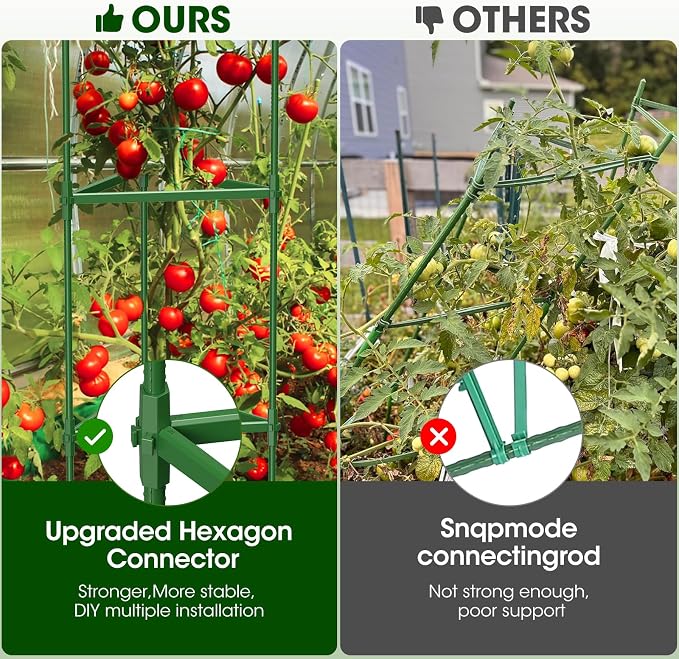 3 Pack Tomato Cages for Garden, Heavy Duty Adjustable Tomato Stake Support for - Image 4