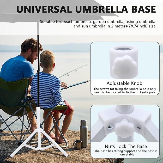 Beach Umbrella Stand Base, Portable Foldable Sun Umbrella Stand White - Image 4