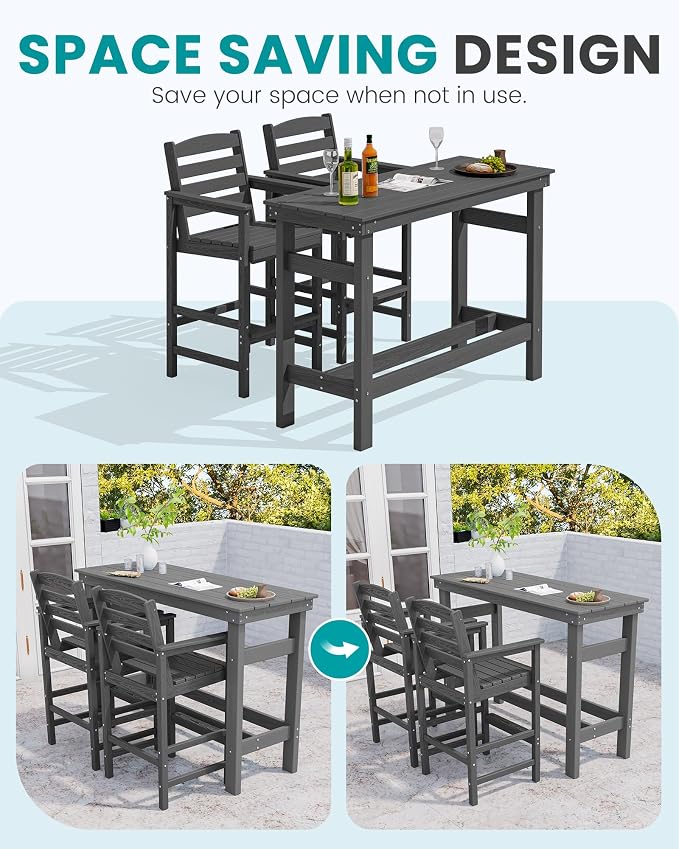 SERWALL 41" Outdoor Bar Table - Image 9