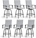 MFSTUDIO Outdoor Bar Stools Set of 6, Swivel Bar Height Patio Chairs Outdoor by MFSTUDIO