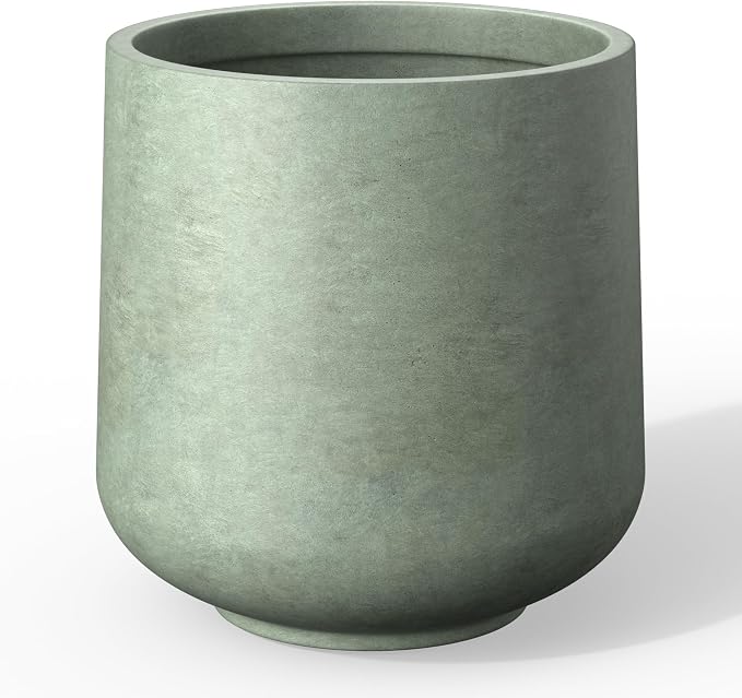 Kante 11.6" Dia Round Concrete Planter, Outdoor Indoor Large Plant Pots by Kante