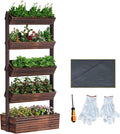 Vertical Wooden Raised Garden Bed Planters Wood Planter Kit Plant Stand Flower by RHINEINMIST