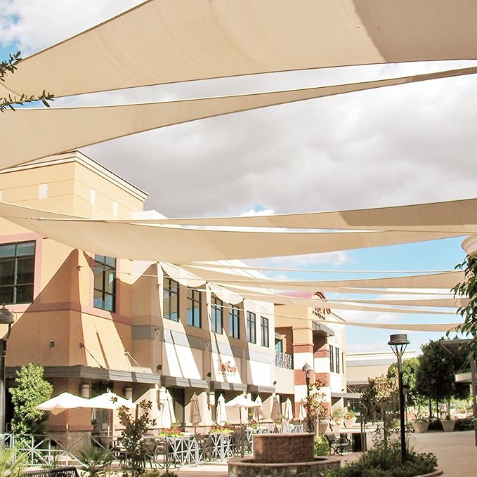 E&K Sunrise 10' x 10' x 10' Sun Shade Sail Triangle Canopy Shade Cover UV Block - Image 8