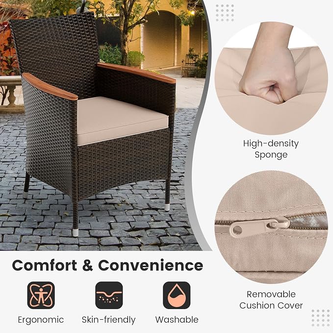 Tangkula 11 Pieces Rattan Outdoor Dining Set - Image 7